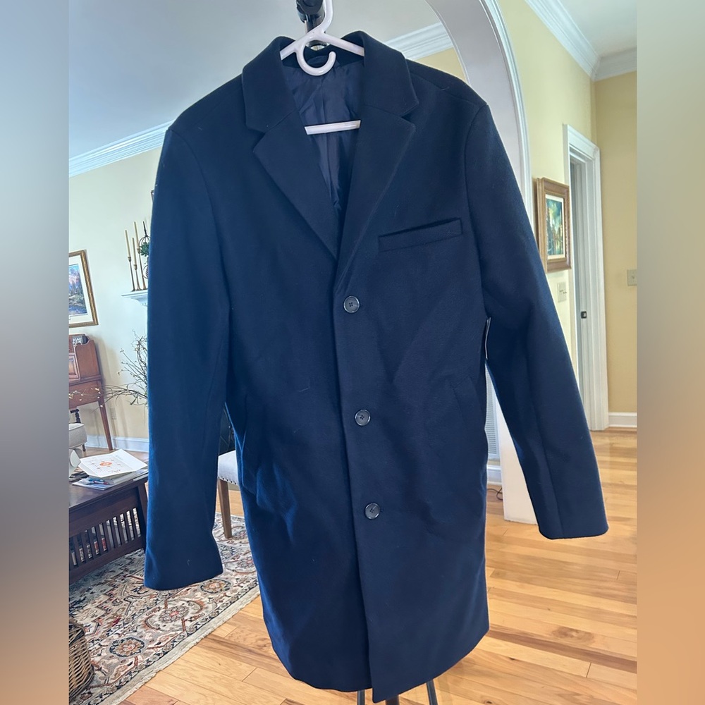 NWT Old Navy Wool Blend Men’s Topcoat Overcoat Dress Coat Sz M